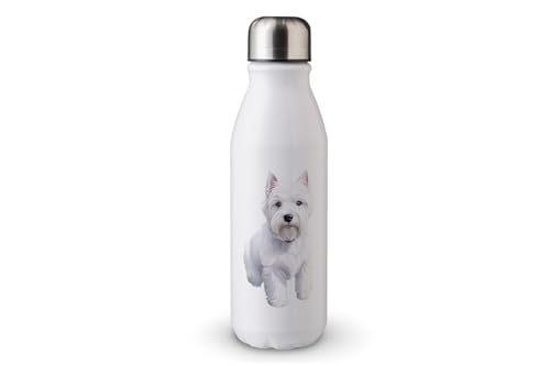 MAXIKIWI - Einwandige Wasserflasche mit Schraubverschluss, nicht isoliert, leichtes Aluminium, BPA-frei, auslaufsicher, Motiv: Hunderassen-Clip, Midtourney-Thema, 1-500 ml von MAXIKIWI