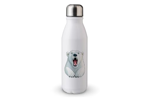 MAXIKIWI - Einwandige Wasserflasche mit Schraubverschluss, nicht isoliert, leichtes Aluminium, BPA-frei, auslaufsicher, Surpirse Animals - 500ml von MAXIKIWI