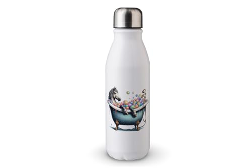 MAXIKIWI - Einwandige Wasserflasche mit Schraubverschluss, nicht isoliert, leichtes Aluminium, BPA-frei, auslaufsicher, Tier in der Badewanne, 500 ml von MAXIKIWI