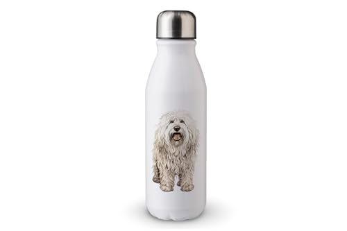 MAXIKIWI - Einwandige Wasserflasche mit Schraubverschluss, nicht isoliert, leichtes Aluminium, BPA-frei, auslaufsicher, süßer Hund, 500 ml von MAXIKIWI