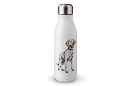 MAXIKIWI - Einwandige Wasserflasche mit Schraubverschluss, nicht isoliert, leichtes Aluminium, BPA-frei, auslaufsicher, süßer Hund, 500 ml von MAXIKIWI