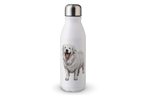 MAXIKIWI - Einwandige Wasserflasche mit Schraubverschluss, nicht isoliert, leichtes Aluminium, BPA-frei, auslaufsicher, süßer Hund, 500 ml von MAXIKIWI