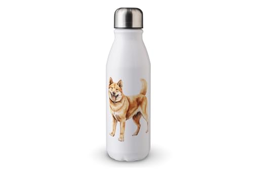 MAXIKIWI - Einwandige Wasserflasche mit Schraubverschluss, nicht isoliert, leichtes Aluminium, BPA-frei, auslaufsicher, süßer Hund, 500 ml von MAXIKIWI