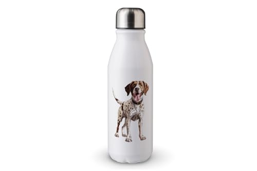 MAXIKIWI - Einwandige Wasserflasche mit Schraubverschluss, nicht isoliert, leichtes Aluminium, BPA-frei, auslaufsicher, süßer Hund, 500 ml von MAXIKIWI