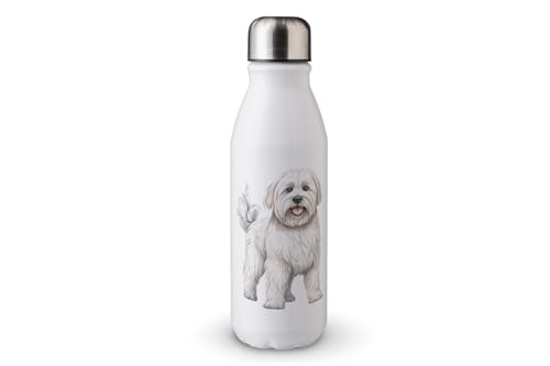 MAXIKIWI - Einwandige Wasserflasche mit Schraubverschluss, nicht isoliert, leichtes Aluminium, BPA-frei, auslaufsicher, süßer Hund, 500 ml von MAXIKIWI