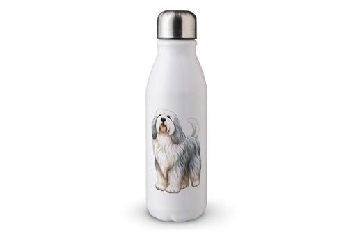 MAXIKIWI - Einwandige Wasserflasche mit Schraubverschluss, nicht isoliert, leichtes Aluminium, BPA-frei, auslaufsicher, süßer Hund, 500 ml von MAXIKIWI