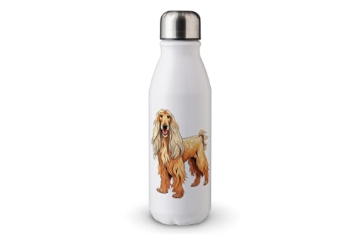 MAXIKIWI - Einwandige Wasserflasche mit Schraubverschluss, nicht isoliert, leichtes Aluminium, BPA-frei, auslaufsicher, süßer Hund, 500 ml von MAXIKIWI