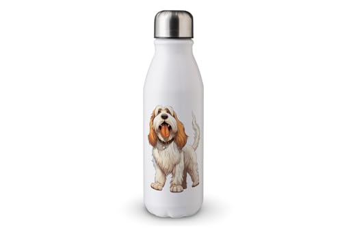 MAXIKIWI - Einwandige Wasserflasche mit Schraubverschluss, nicht isoliert, leichtes Aluminium, BPA-frei, auslaufsicher, süßer Hund, 500 ml von MAXIKIWI