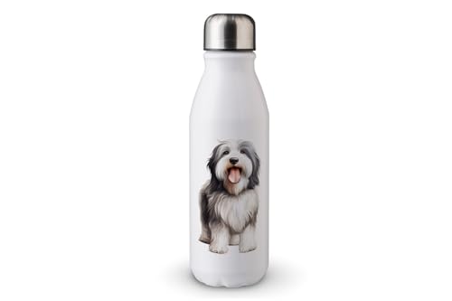 MAXIKIWI - Einwandige Wasserflasche mit Schraubverschluss, nicht isoliert, leichtes Aluminium, BPA-frei, auslaufsicher, süßer Hund, 500 ml von MAXIKIWI