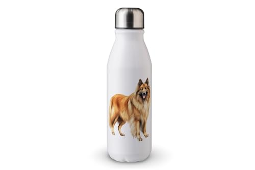 MAXIKIWI - Einwandige Wasserflasche mit Schraubverschluss, nicht isoliert, leichtes Aluminium, BPA-frei, auslaufsicher, süßer Hund, 500 ml von MAXIKIWI