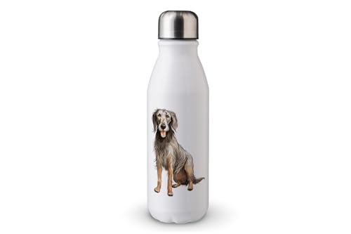 MAXIKIWI - Einwandige Wasserflasche mit Schraubverschluss, nicht isoliert, leichtes Aluminium, BPA-frei, auslaufsicher, süßer Hund, 500 ml von MAXIKIWI