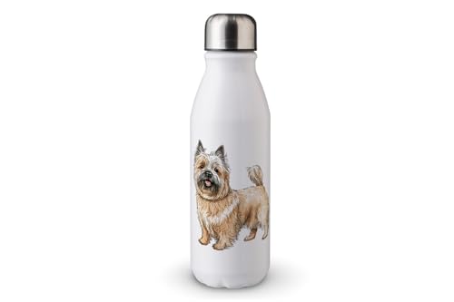 MAXIKIWI - Einwandige Wasserflasche mit Schraubverschluss, nicht isoliert, leichtes Aluminium, BPA-frei, auslaufsicher, süßer Hund, 500 ml von MAXIKIWI