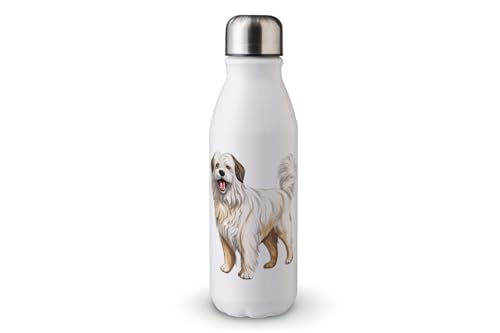 MAXIKIWI - Einwandige Wasserflasche mit Schraubverschluss, nicht isoliert, leichtes Aluminium, BPA-frei, auslaufsicher, süßer Hund, 500 ml von MAXIKIWI