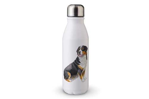 MAXIKIWI - Einwandige Wasserflasche mit Schraubverschluss, nicht isoliert, leichtes Aluminium, BPA-frei, auslaufsicher, süßer Hund, 500 ml von MAXIKIWI