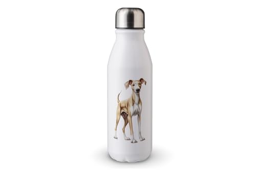 MAXIKIWI - Einwandige Wasserflasche mit Schraubverschluss, nicht isoliert, leichtes Aluminium, BPA-frei, auslaufsicher, süßer Hund, 500 ml von MAXIKIWI