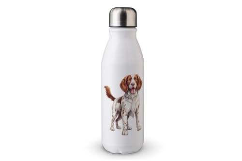 MAXIKIWI - Einwandige Wasserflasche mit Schraubverschluss, nicht isoliert, leichtes Aluminium, BPA-frei, auslaufsicher, süßer Hund, 500 ml von MAXIKIWI