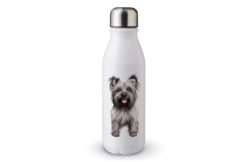 MAXIKIWI - Einwandige Wasserflasche mit Schraubverschluss, nicht isoliert, leichtes Aluminium, BPA-frei, auslaufsicher, süßer Hund, 500 ml von MAXIKIWI