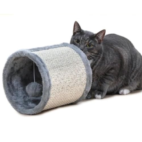 maxxpro Katzentunnel in Kratzbrett – Spielzeug für Katzen – Kratzbaum für Katzen – Katzenzubehör – Tunnel für Katzen – Ø 21 x 19 cm – Grau von MAXXPRO