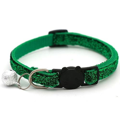 Hundehalsband, Katzenhalsband, glitzernde Katzen- und Hundehalsbänder mit Glöckchen, verstellbare Katzenhalsbänder, süßes Katzengesicht, Glockenhalskette for Welpen und Kätzchen, Haustierzubehör ( Col von MAYABI