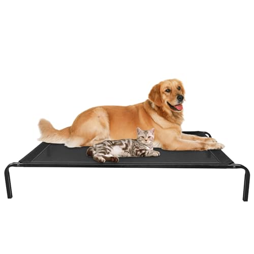MAYMA Bett auf Füßen für Hunde, Katzen, Hundebett, erhöhtes Bett aus Oxford-Gewebe, Feldbett mit hohem Komfort, waschbar, atmungsaktiv, 90 x 60 x 16 cm von MAYMA