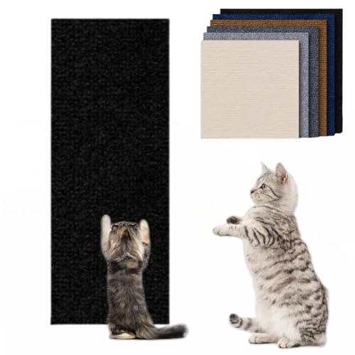 Kletternde Katzenkratzmatte, Asisumption Katzenkratzmatte, Selbstklebendes Katzenkratzbrett, DIY Katzenkratzbrett, Zuschneidbarer Kletternder Katzenkratzer Für Möbelwand (30 * 100cm,Schwarz) von MAYYOONA