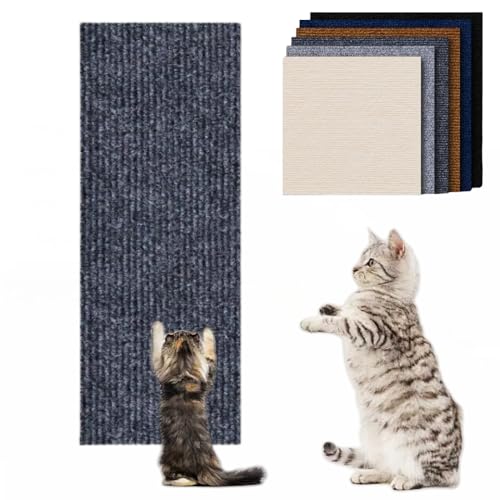 Kletternde Katzenkratzmatte, Asisumption Katzenkratzmatte, Selbstklebendes Katzenkratzbrett, DIY Katzenkratzbrett, Zuschneidbarer Kletternder Katzenkratzer Für Möbelwand (60 * 100cm,Dunkelgrau) von MAYYOONA