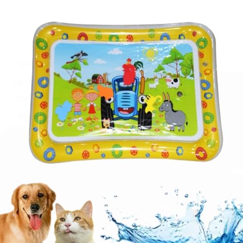 MAYYOONA Sensorische Wasserspielmatte Für Katzen, Katzenwassermatte, Katzenwasserspielmatte, Wasserbauch-Zeitmatte, Verdickte Wassersensorspielmatte Für Katzen, Wassersensorische Spielmatte (Auto) von MAYYOONA