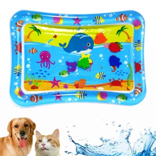 MAYYOONA Sensorische Wasserspielmatte Für Katzen, Katzenwassermatte, Katzenwasserspielmatte, Wasserbauch-Zeitmatte, Verdickte Wassersensorspielmatte Für Katzen, Wassersensorische Spielmatte (Wal) von MAYYOONA