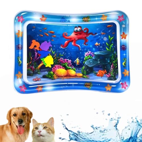 MAYYOONA Sensorische Wasserspielmatte Für Katzen, Katzenwassermatte, Katzenwasserspielmatte, Wasserbauch-Zeitmatte, Verdickte Wassersensorspielmatte Für Katzen, Wassersensorische Spielmatte (Oktopus) von MAYYOONA