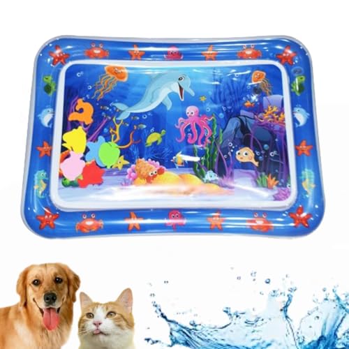 Sensorische Wasserspielmatte Für Katzen, Katzenwassermatte, Katzenwasserspielmatte, Wasserbauch-Zeitmatte, Verdickte Wassersensorspielmatte Für Katzen, Wassersensorische Spielmatte (Blauer Delphin) von MAYYOONA