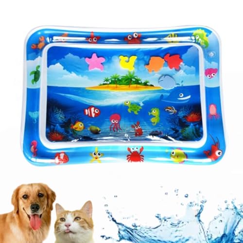 Sensorische Wasserspielmatte Für Katzen, Katzenwassermatte, Katzenwasserspielmatte, Wasserbauch-Zeitmatte, Verdickte Wassersensorspielmatte Für Katzen, Wassersensorische Spielmatte (Meeresinsel) von MAYYOONA