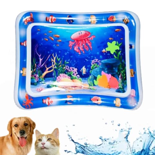 Sensorische Wasserspielmatte Für Katzen, Katzenwassermatte, Katzenwasserspielmatte, Wasserbauch-Zeitmatte, Verdickte Wassersensorspielmatte Für Katzen, Wassersensorische Spielmatte (Rote Qualle) von MAYYOONA