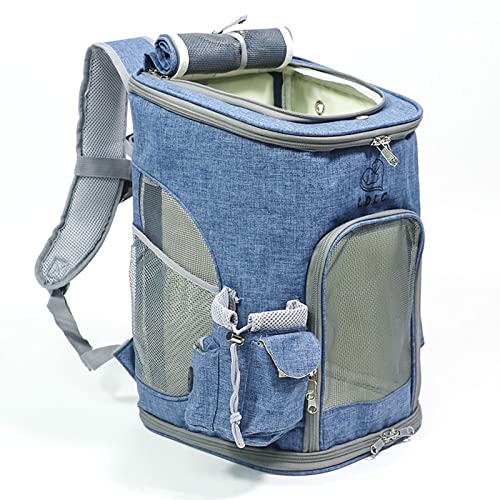 MAZLJ Hundetransportbox Faltbar Kleine Hunde Transportbox Katze Transportboxen Trageboxen Faltbare Transportbehälter Tiertransportbox Tragbar Atmungsaktives Haustierzubehör,Blue,40X31X43CM von MAZLJ