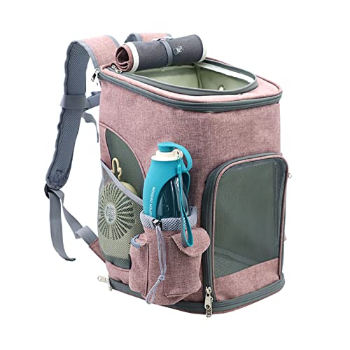 MAZLJ Hundetransportbox Faltbar Kleine Hunde Transportbox Katze Transportboxen Trageboxen Faltbare Transportbehälter Tiertransportbox Tragbar Atmungsaktives Haustierzubehör,Pink,40X31X43CM von MAZLJ