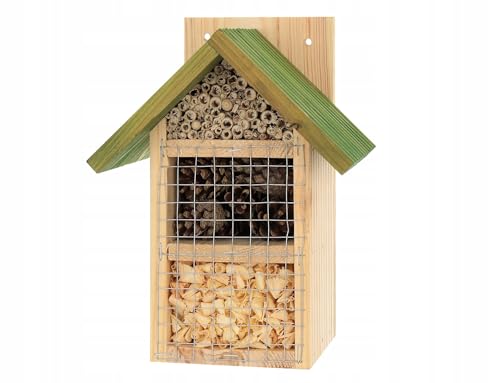 MAZUR Insektenhotel Groß aus Holz | Insektenhaus | Nisthilfe und Schutz | Nützlinge | Naturbelassenes Bienenhotel | für Verschiedene Fluginsekten, Schmetterlinge, Marienkäfer | Hand Made in Europa von MAZUR