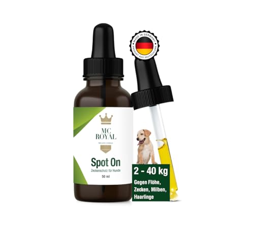 MC-Royal® Spot On Zeckenschutz für Hunde [100% natürliche & effektive Inhaltstsoffe] zuverlässiger Schutz gegen Zecken, Flöhe & Mücken von MC-Royal