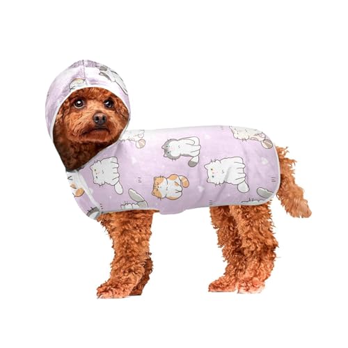 MCHIVER Katzen Hund Badetuch Robe Schnell Trocken Haustier Bademäntel Einstellbare Hund Trocknen Mäntel Handtücher Wraps zum Trocknen Hunde Haustier Fellpflege 60 x 65 cm in von MCHIVER