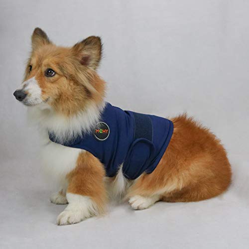 MCHY Thunder Shirts, Angstlinderung für Hunde, Donnerjacke, beruhigendes Wickeltuch, Marineblau M von MCHY