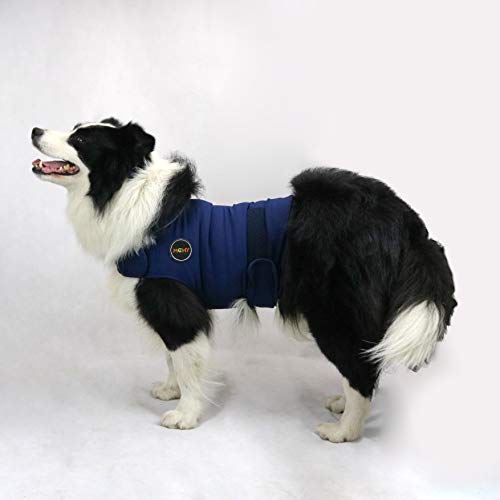 MCHY Thunder Shirts, Angstlinderung für Hunde, Donnerjacke für Hunde, beruhigendes Wickeltuch (Marineblau) von MCHY