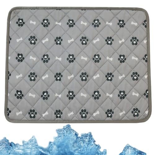 MCNDSI Kühlmatte für Katzen und Hunde Neuestes Kühlmatte aus selbstkühlend Eisseide Niedlich Kühl Betten Haustier Matte Katen und Hunde(Gray,100 x 70 cm) von MCNDSI