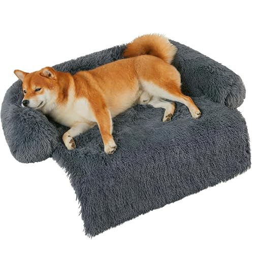 MCPTSN Comfy Hundebett, Körbe für Hunde, ausziehbar, weiches Hundekissen, waschbar, Teppich aus Plüsch für Haustiere, ideal für Hundebett, Hundehütte, Auto (Dunkelgrau, S) von MCPTSN