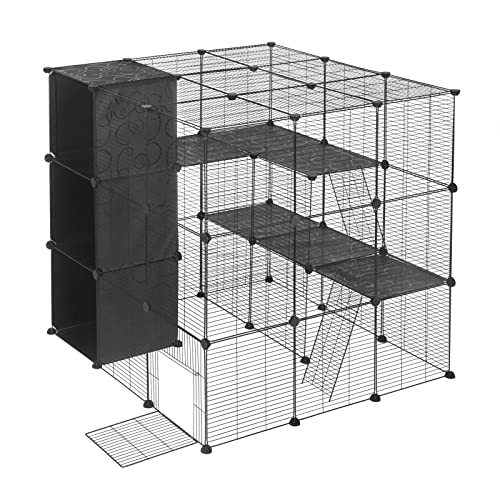 Laufstall für Haustiere, zum Selbstgestalten, für Kaninchen, Meerschweinchen, Welpen, Laufstall mit Tür, Treppe von MCWJ