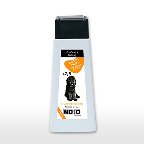 Hundeshampoo Gegen Juckreiz für Spanische Wasserhunde mit Schwarzem Fell - Verbessert die Schwarze Farbe - Feuchtigkeitsspendendes und Veganes Shampoo Texturierung der Locken 300 ml - MD-10 COLLECTION von MD-10 COLLECTION