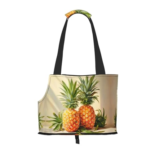 Ananas-Malerei-Druck Haustier tragbare Umhängetasche Faltbare Haustiertasche 13,4 x 6,1 x 10,2 Zoll für U-Bahn/Einkaufen/Wandern von MDATT