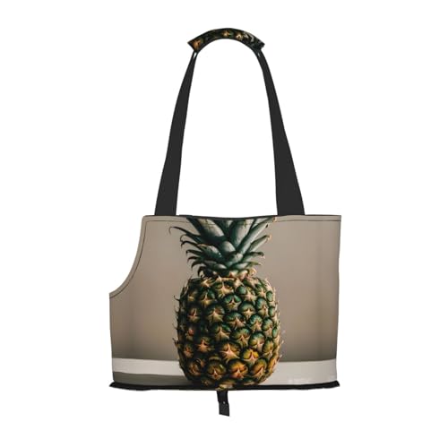 Ananas-Malerei-Druck Haustier tragbare Umhängetasche Faltbare Haustiertasche 13,4 x 6,1 x 10,2 Zoll für U-Bahn/Einkaufen/Wandern von MDATT