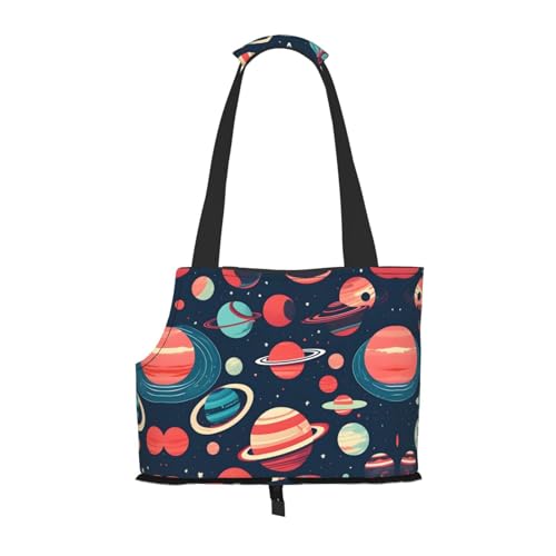 Outer Space Planets Print Pet Portable Shoulder Bag, Foldable Pet Bag 13.4 X 6.1 X 10.2 Inch for Subway/Shopping/Hiking von MDATT