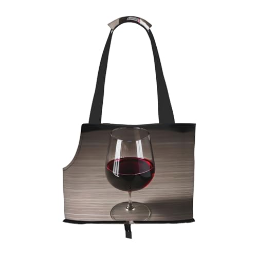 Weinflasche Glas Druck Haustier Tragbare Umhängetasche Faltbare Haustier Tasche 13,4 X 6,1 X 10,2 Zoll für U-Bahn/Einkaufen/Wandern von MDATT