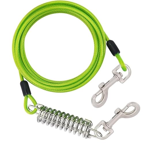 Hofleine Tie-Out Leinen für Hunde, 2/3/5/8/10m Kausichere Hundeleinen mit Robuster Feder, Tie Out Cables Hofleine Für Mittlere bis Große Hunde, Grün (0.7m/2.3 Ft) von MDJYMYZ