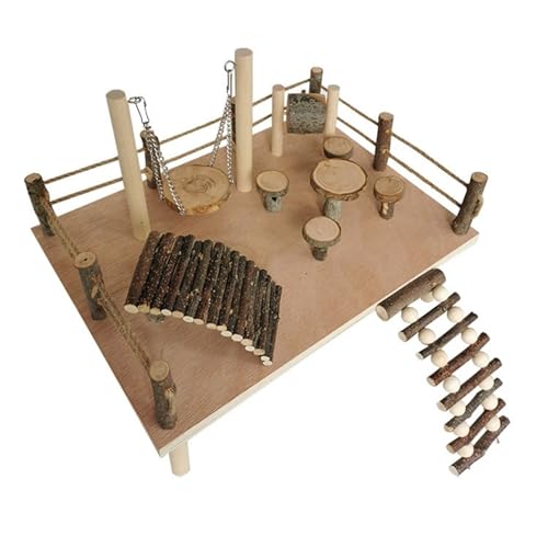 MEAKTSMI Räumlich Holz Hamster Swing Climbing Set Perfekt Für Die Stundenwährende Unterhaltung Und Bewegung Für Neugierigen Hamster von MEAKTSMI