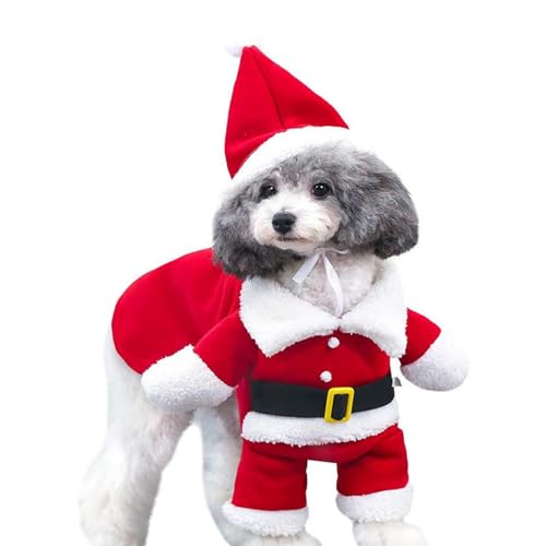 Lustiges Weihnachtsmann-Kostüm für Hunde, Haustier, Weihnachtsfeiertagszubehör, Foto-Requisiten, geeignet für Katzen und Hunde, Weihnachtskostüme, große Rassen von MEELYHOME